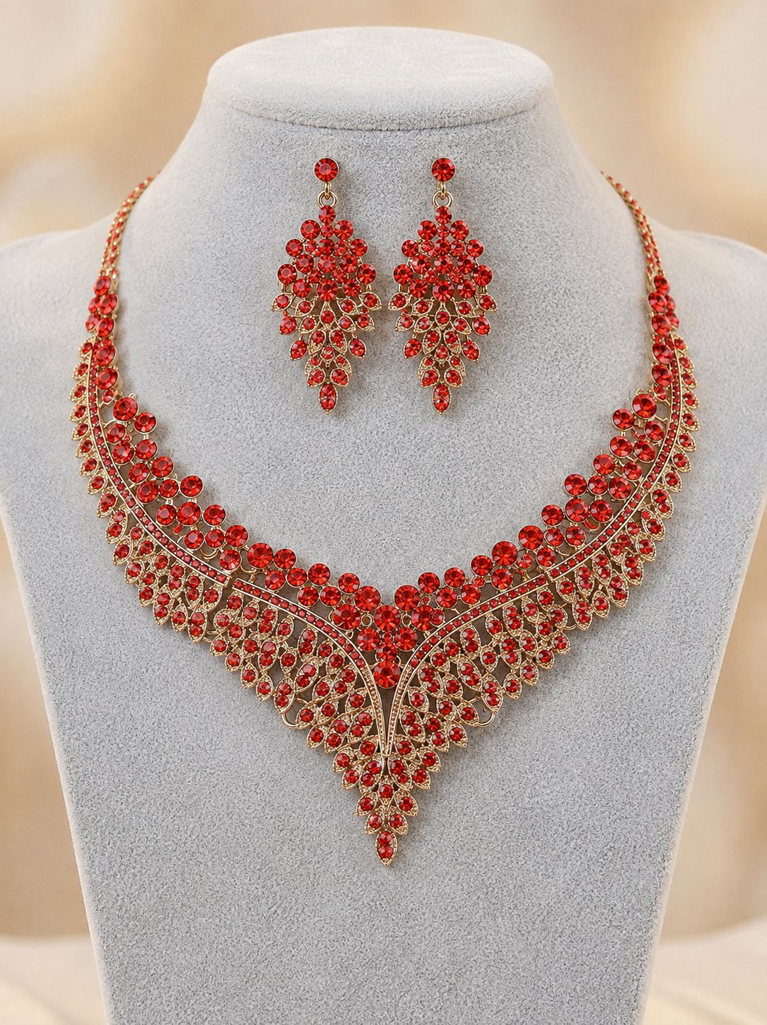 Diamond Cut Necklace (ইম্পেরিয়াল রেড)