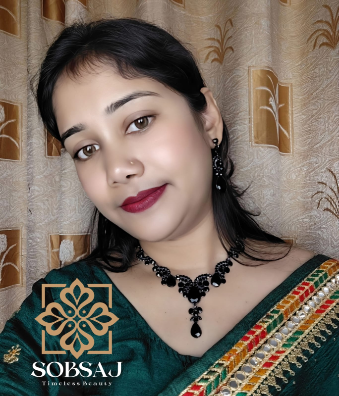 Premium Black stone Diamond Cut Crystal Necklace